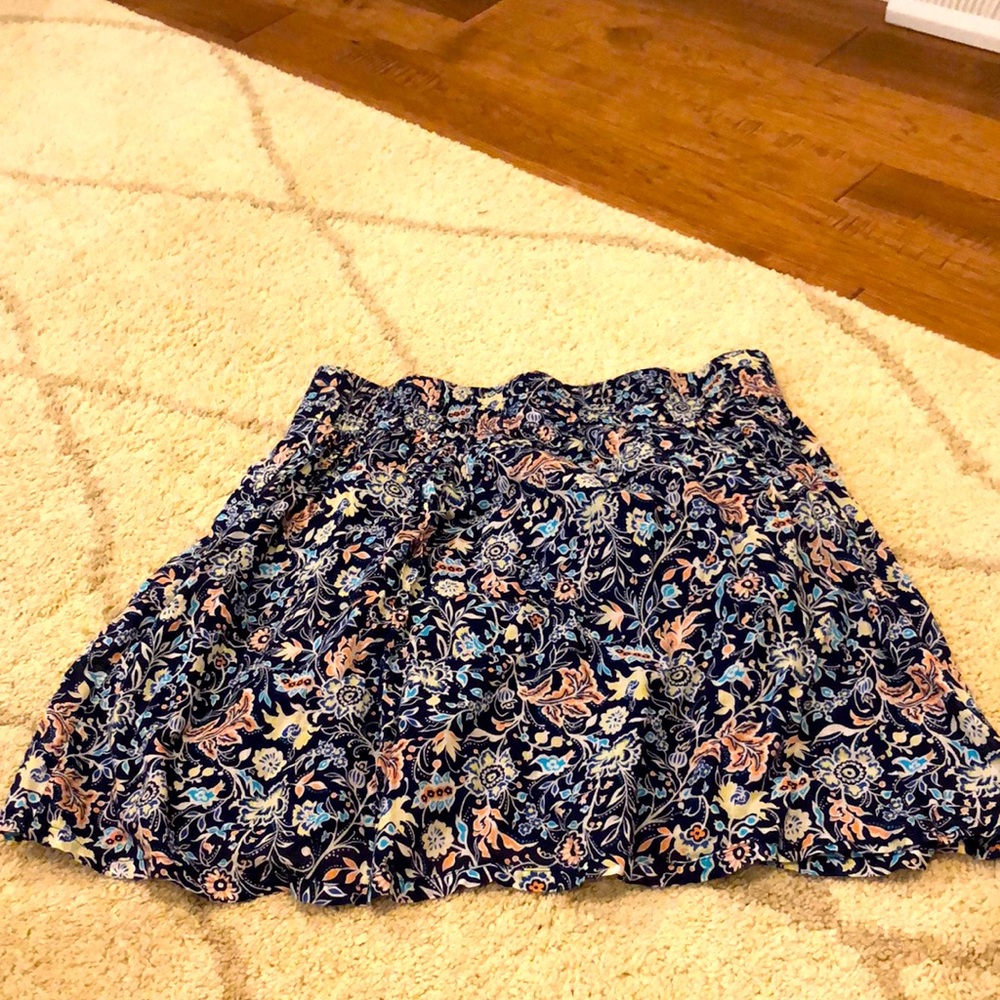 Black and floral medium skirt
